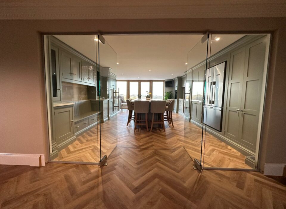 Internal glass door supplied and fitted by Clearly Glass Ltd, leading glass suppliers in Bristol.